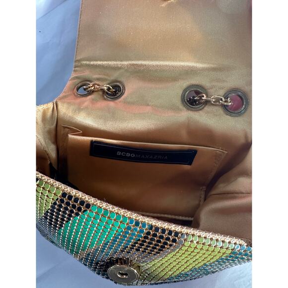 BCBGMAXAZRIA Sequin Gradient Mesh Purse with Gold Chain - Picture 5 of 6